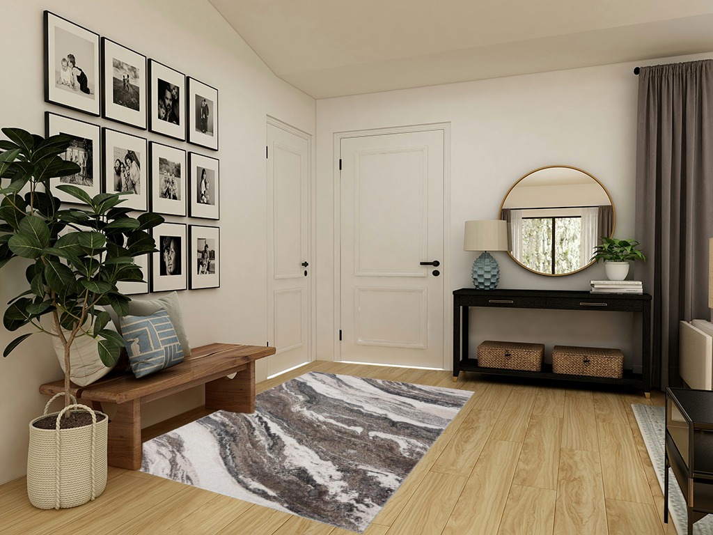 LUXE WEAVERS Lagos Collection 7983 Grey 5x7 Art Deco Area Rug in Transitional Minimalistic Entryway