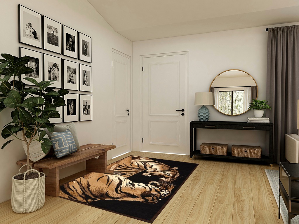 United Weavers of America Legends Collection Double Tigers Rug, 5'3" by 7'2" in Transitional Minimalistic Entryway