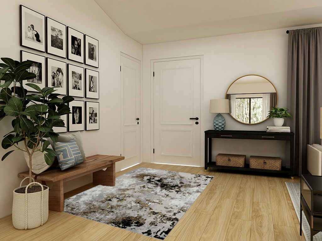 LUXE WEAVERS Modern Abstract Area Rug Anthracite 5x7 Plush Non-Shedding Living Room Carpet in Transitional Minimalistic Entryway