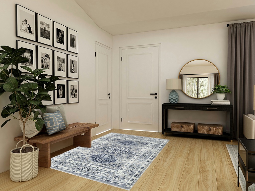 Rugs America Gallagher Collection GL55F Inky Sundara Transitional Vintage Area Rug 5'3" x 7' in Transitional Minimalistic Entryway