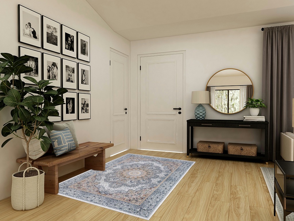 Entryway rug ideas washable in Transitional Minimalistic Entryway