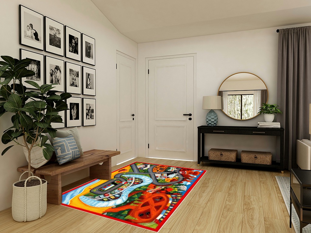 Gertmenian Kids Playroom & Game Room Carpet | Disney Pixar Cars 3 Childrens Rug | Kids Novelty Home Decor, Perfect Area Carpet for Boys & Girls Playroom, Bedroom | 54x78 Large, Red in Transitional Minimalistic Entryway