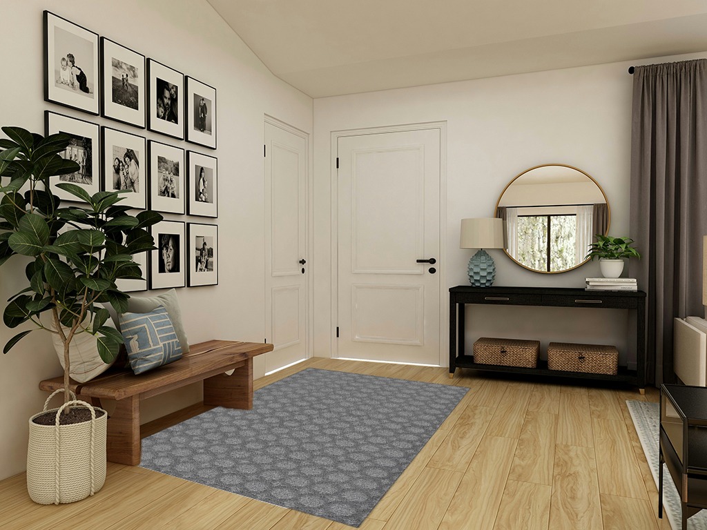 Garland Rug Garden Trellis 5 ft. x 7 ft. Indoor/Outdoor Area Rug Heather Gray in Transitional Minimalistic Entryway