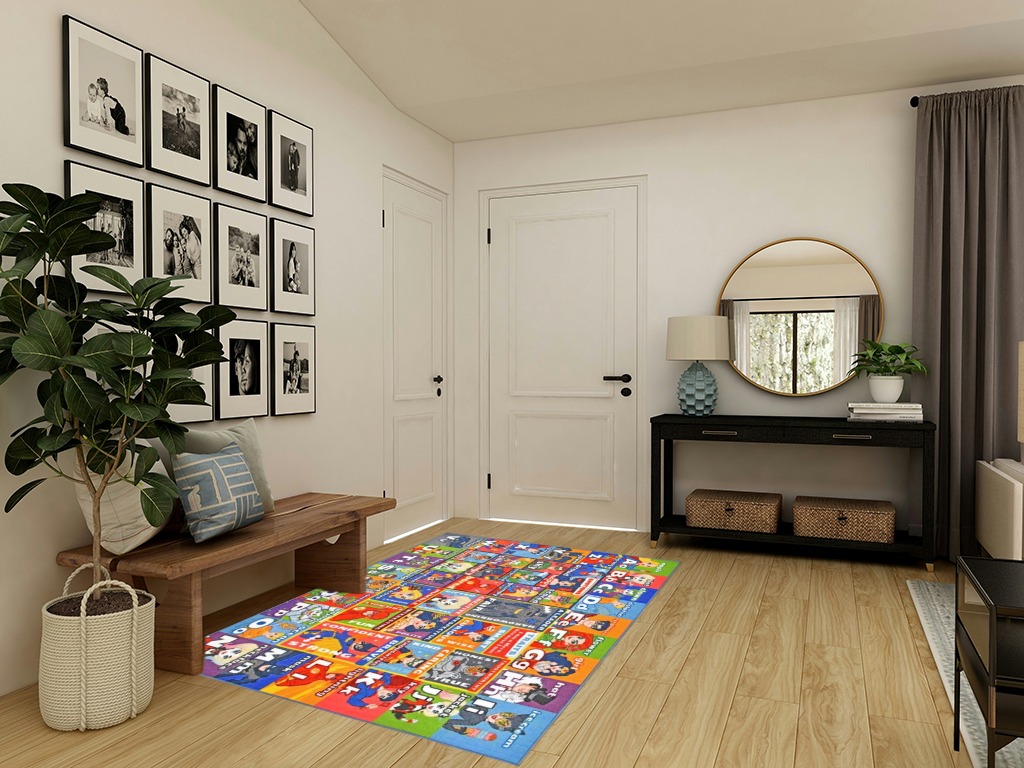 KC Cubs DC Super Hero Rug - ABC Alphabet - Traits & Emotions Playrug - Educational & Learning Carpets - Children’s Play - Rectangular Kids Play Carpet - Toddlers 2 & Up - Playroom, Classroom, Bedroom in Transitional Minimalistic Entryway