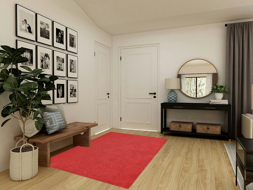 Garland Rug Skyline Shag 5 Ft. x 7 Ft. Area Rug Chili Red in Transitional Minimalistic Entryway