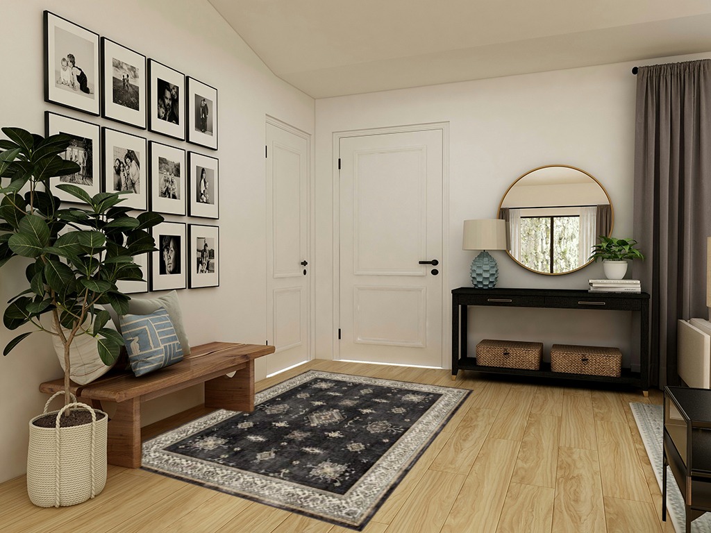 RUGGABLE – Verena Dark Wood – Machine Washable Area Rug – Pet & Child Friendly – Stain & Water Resistant – Non-Slip – 5'x7' in Transitional Minimalistic Entryway