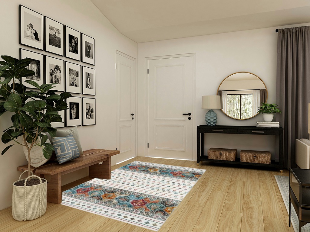 Wonnitar Washable Area Rugs 5x7, Moroccan Rug for Living Room, Non Slip Boho Rugs for Bedroom, Soft Non Shedding Large Indoor Rug for Dining Room Kitchen Office, Colorful in Transitional Minimalistic Entryway