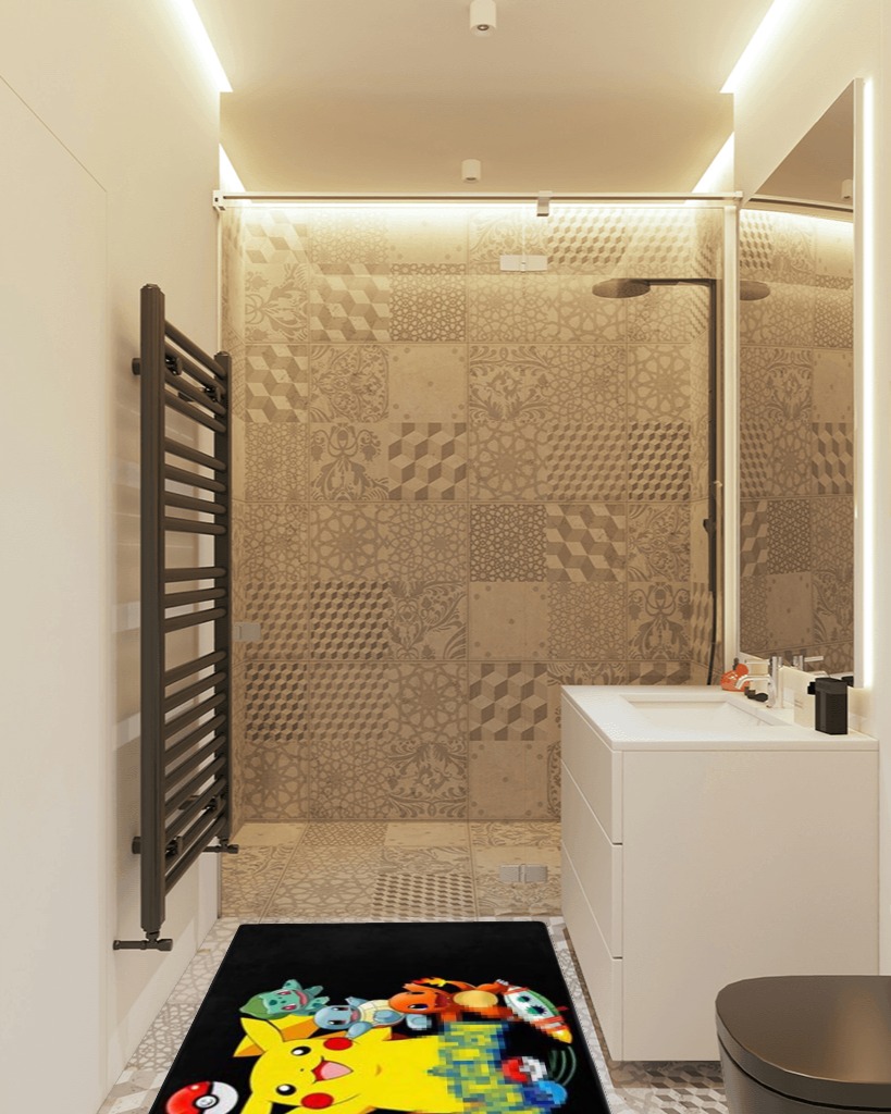 Bathroom rug ideas multicolor 3x5 in White Tiled Bathroom