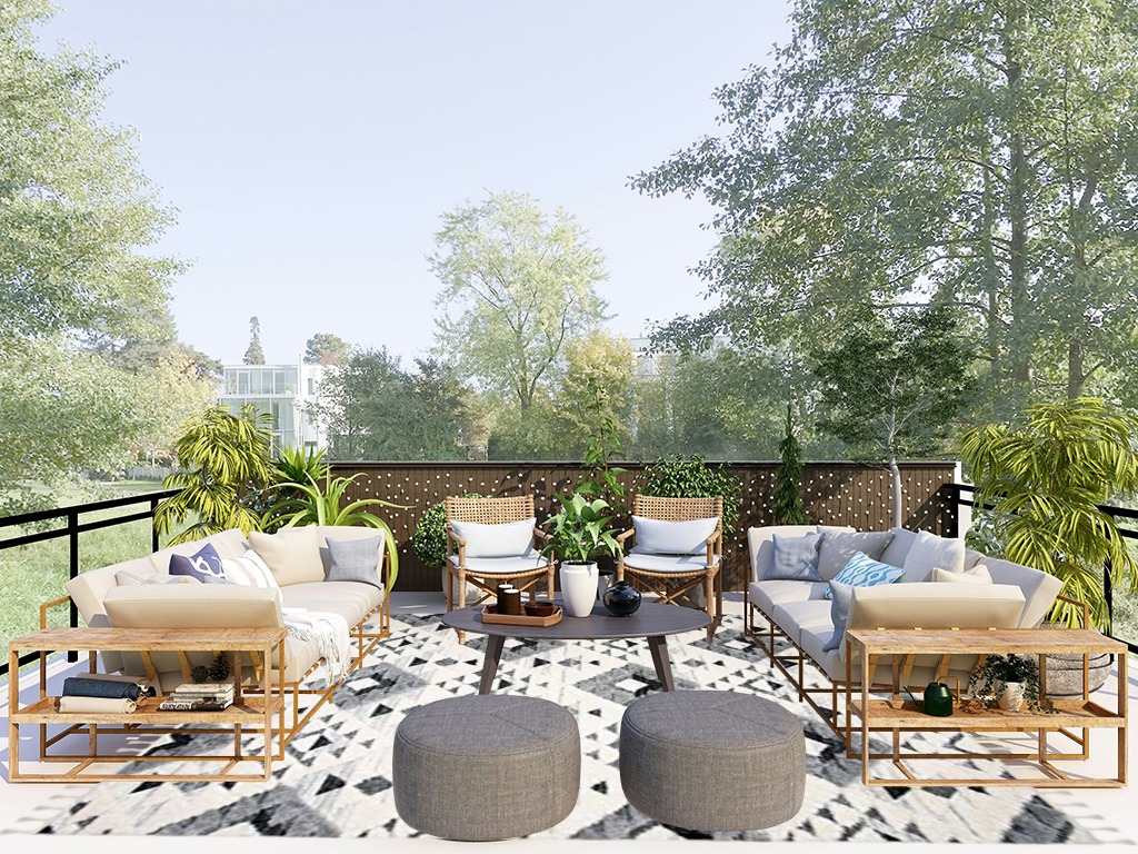 SAFAVIEH Moroccan Tassel Shag Collection Area Rug - 8' x 10', Ivory & Grey, Boho Design, Non-Shedding & Easy Care, 2-inch Thick Ideal for High Traffic Areas in Living Room, Bedroom (MTS688F) in Scandinavian Modern Patio