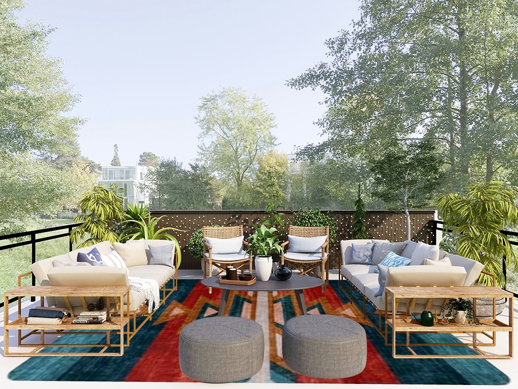 LIVEBOX Washable Native American Christmas Rug 8x10 - Soft Western Rugs for Living Room Thin Non-Slip Rug for Bedroom, Throw Carpet Southwestern Large Rugs for Living Room,(8 x 10 ft, Red Multi) in Scandinavian Modern Patio