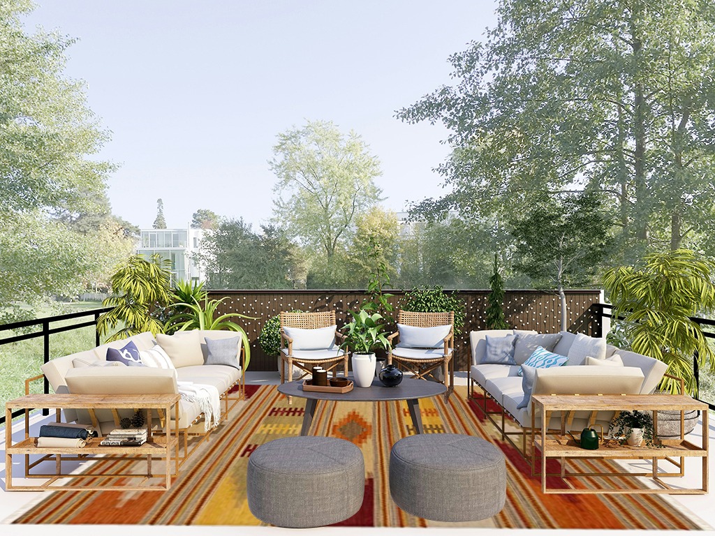 SAFAVIEH Kilim Collection Area Rug - 8' x 10', Red & Multi, Handmade Southwestern Tribal Wool, Ideal for High Traffic Areas in Living Room, Bedroom (NVK177A) in Scandinavian Modern Patio