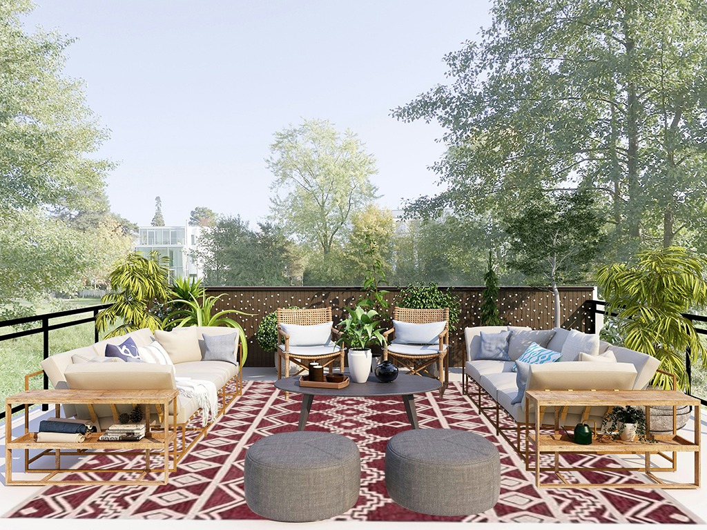 SAFAVIEH Abstract Collection Area Rug - 8' x 10', Red & Ivory, Handmade Wool, Ideal for High Traffic Areas in Living Room, Bedroom (ABT851Q) in Scandinavian Modern Patio