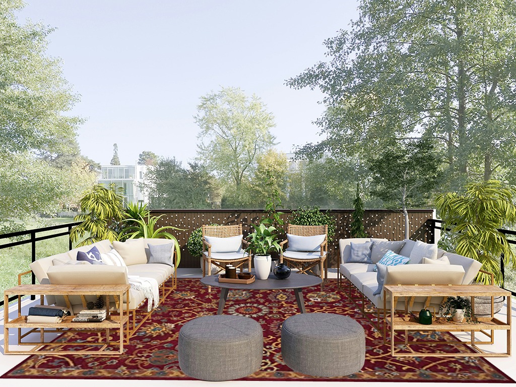 SAFAVIEH Heritage Collection Area Rug - 8' x 10', Red, Handmade Traditional Oriental Wool, Ideal for High Traffic Areas in Living Room, Bedroom (HG655A) in Scandinavian Modern Patio