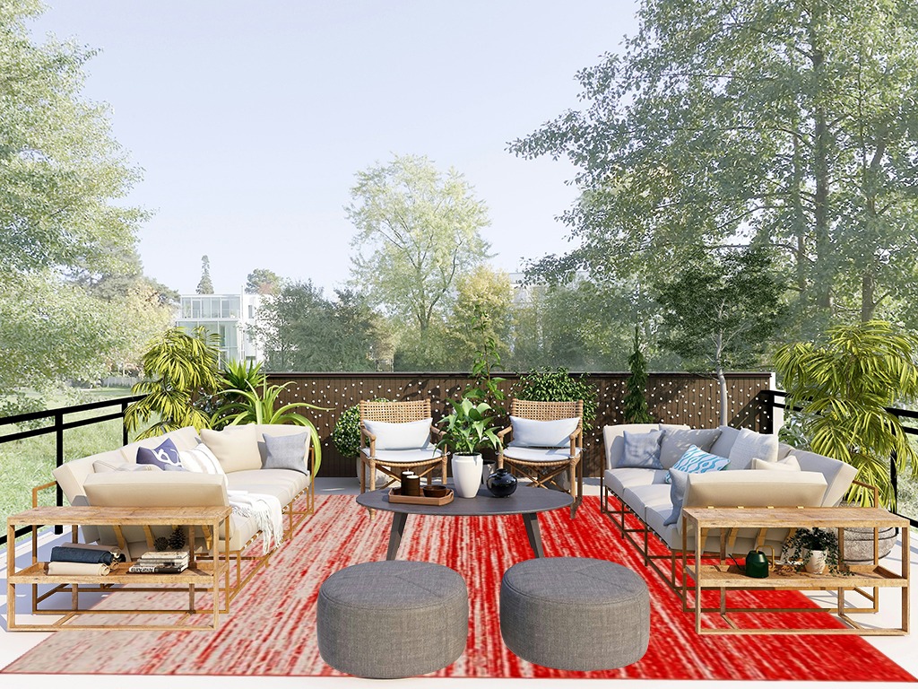 SAFAVIEH Adirondack Collection Area Rug - 8' x 10', Orange & Grey, Modern Ombre Design, Non-Shedding & Easy Care, Ideal for High Traffic Areas in Living Room, Bedroom (ADR113P) in Scandinavian Modern Patio