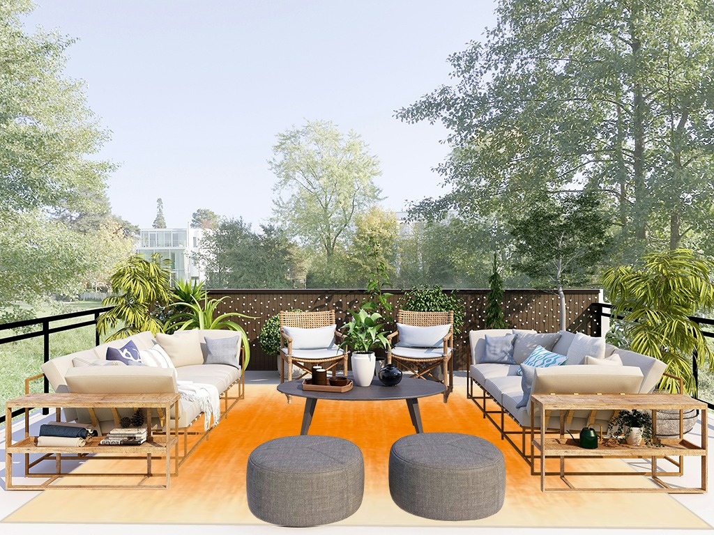 8x10 Area Rugs, Orange Rugs for Living Room Bedroom Girls, Contemporary Ombre Carpet Large Washable Rug Non-Slip Soft Nursery Rug for Playroom, Kid Room, Dining Room in Scandinavian Modern Patio