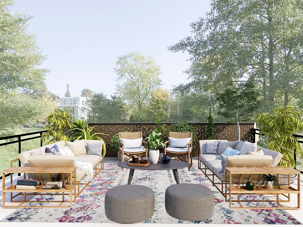 SAFAVIEH Madison Collection Area Rug - 8' x 10', Grey & Purple, Moroccan Boho Distressed Design, Non-Shedding & Easy Care, Ideal for High Traffic Areas in Living Room, Bedroom (MAD798J) in Scandinavian Modern Patio