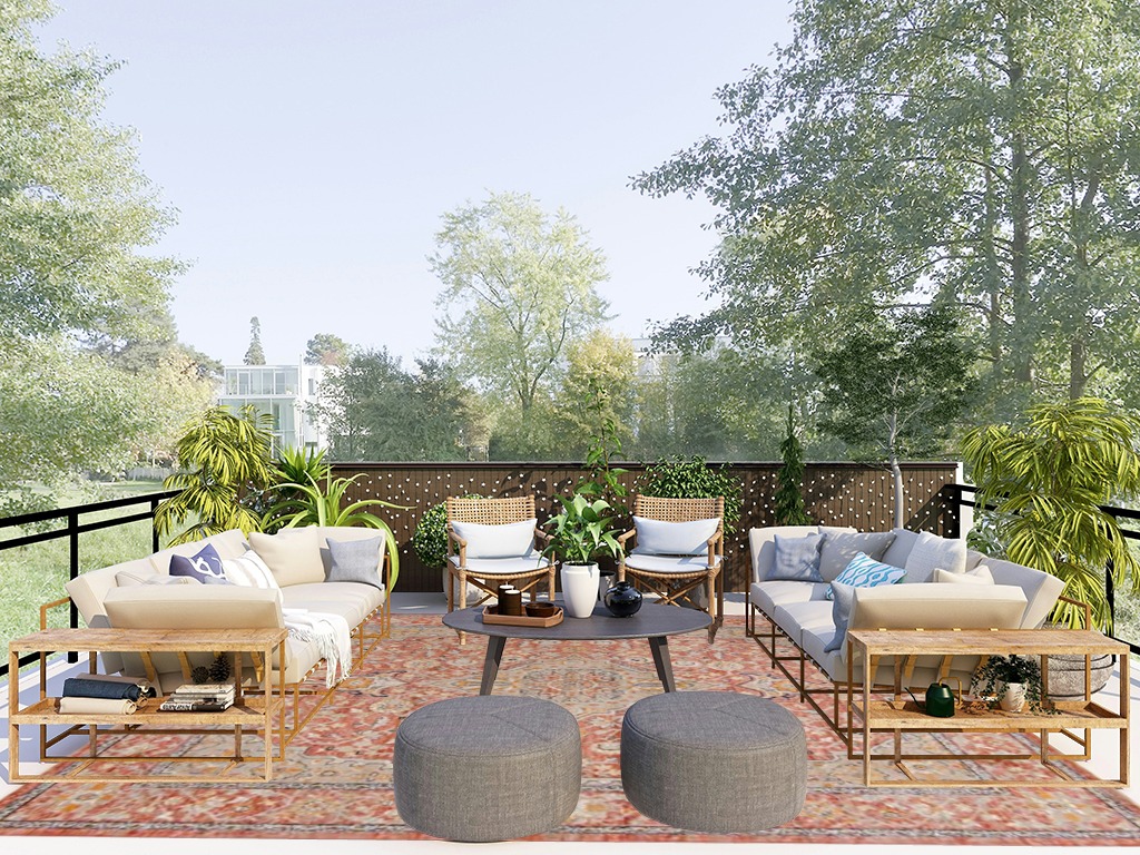 Unique Loom Lola Collection Area Rug - Traditional (7' 10" x 11' Rectangle, Brick Red/Ivory) in Scandinavian Modern Patio