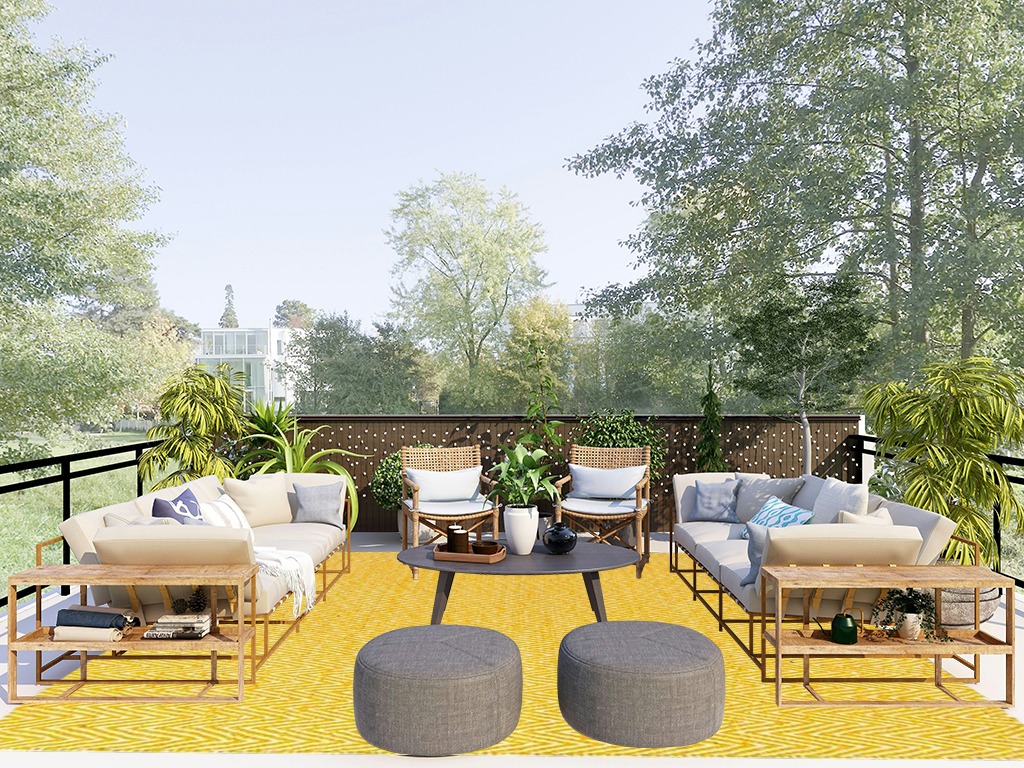 Outdoor rug ideas in Scandinavian Modern Patio