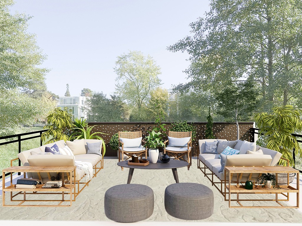 Large rug ideas in Scandinavian Modern Patio