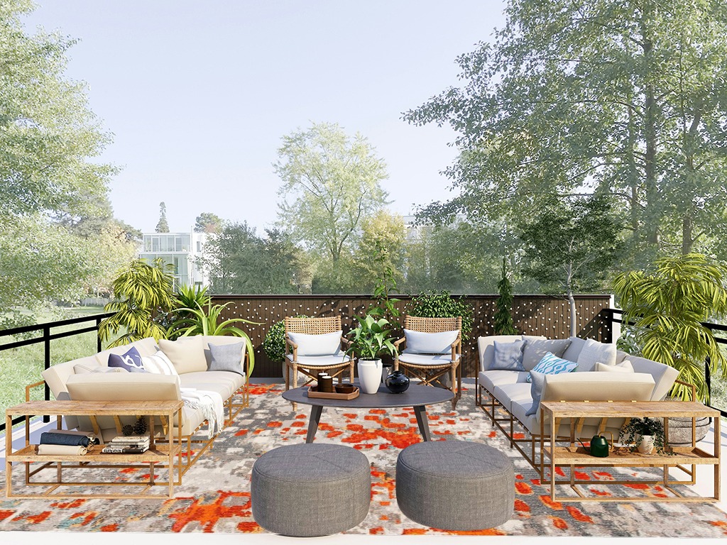 Large rug ideas in Scandinavian Modern Patio