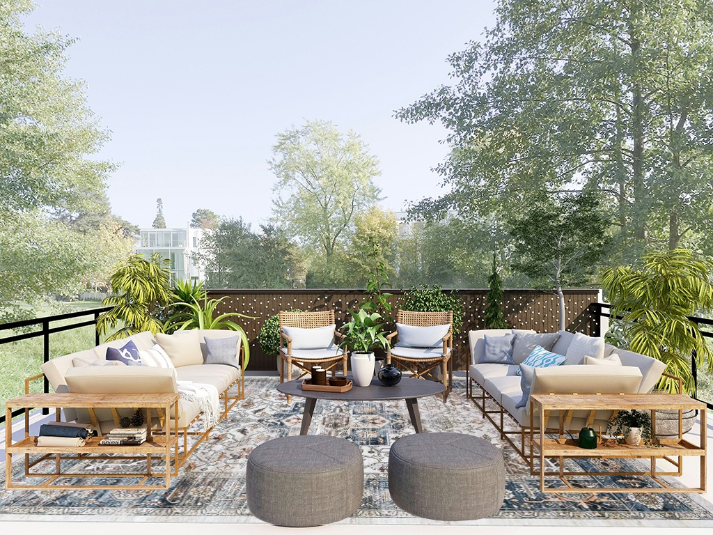 Large rug ideas in Scandinavian Modern Patio