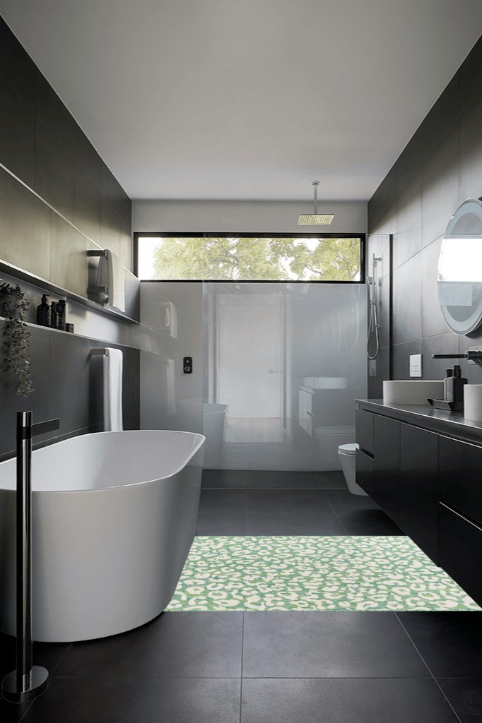 Bathroom rug ideas ivory in Black Modern Bathroom
