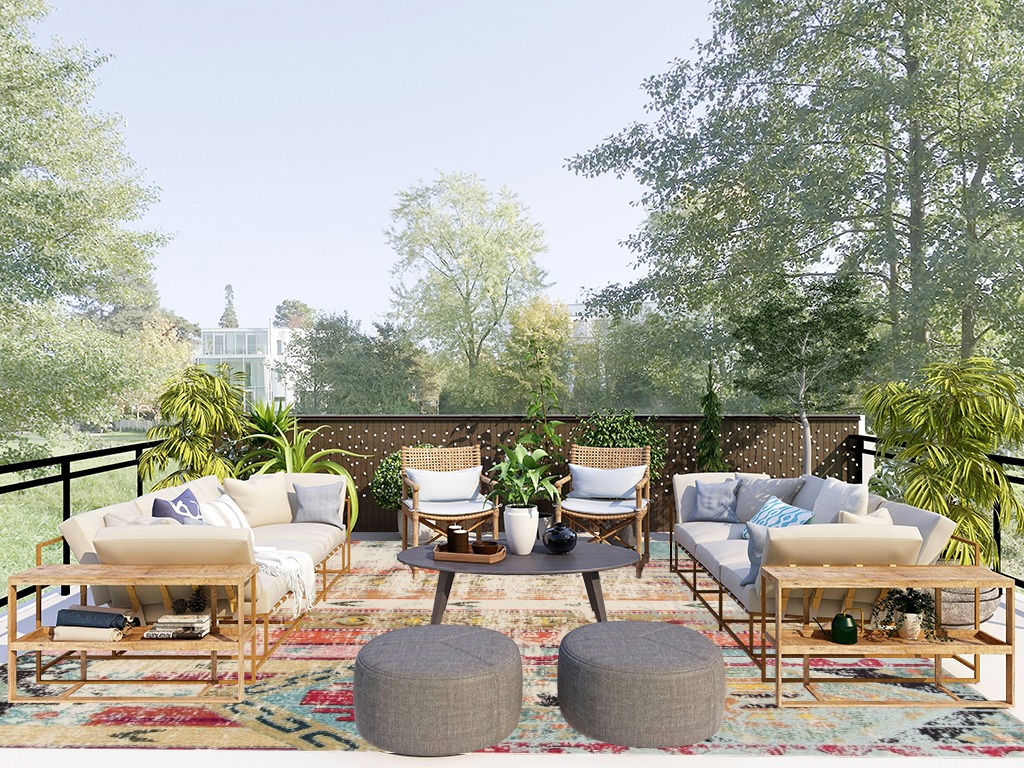 Large rug ideas in Scandinavian Modern Patio