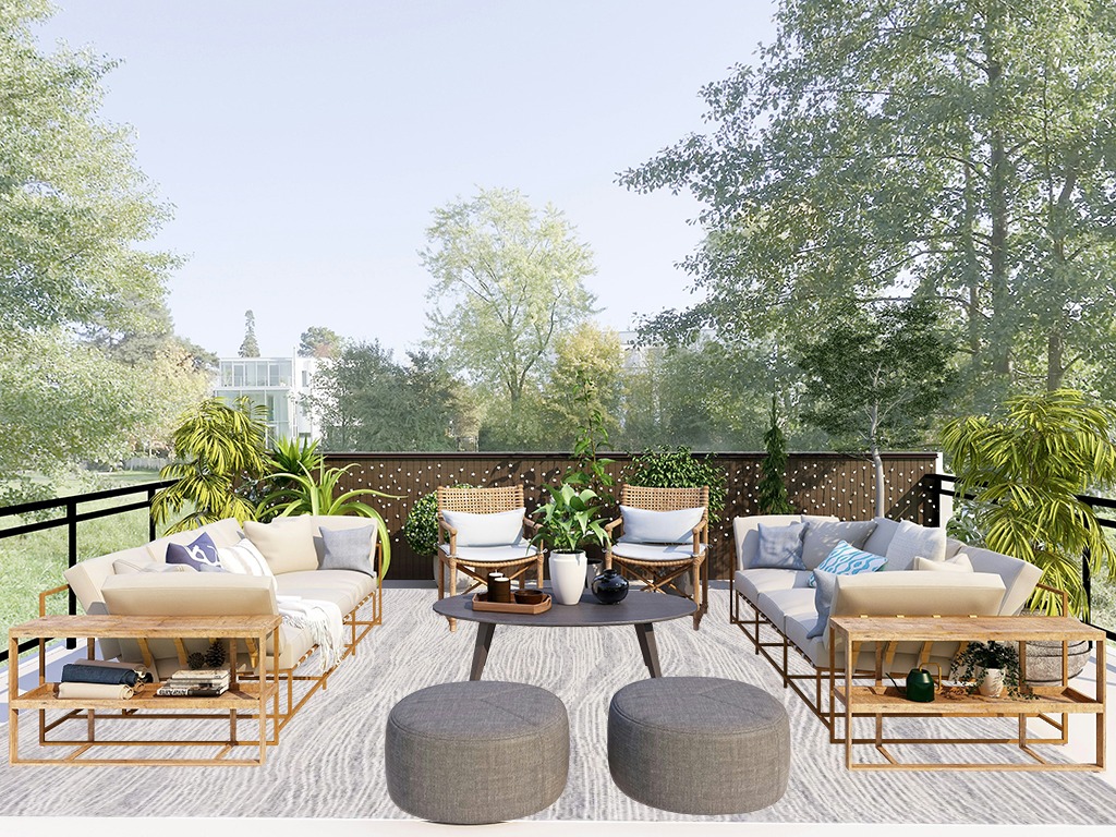Large rug ideas in Scandinavian Modern Patio