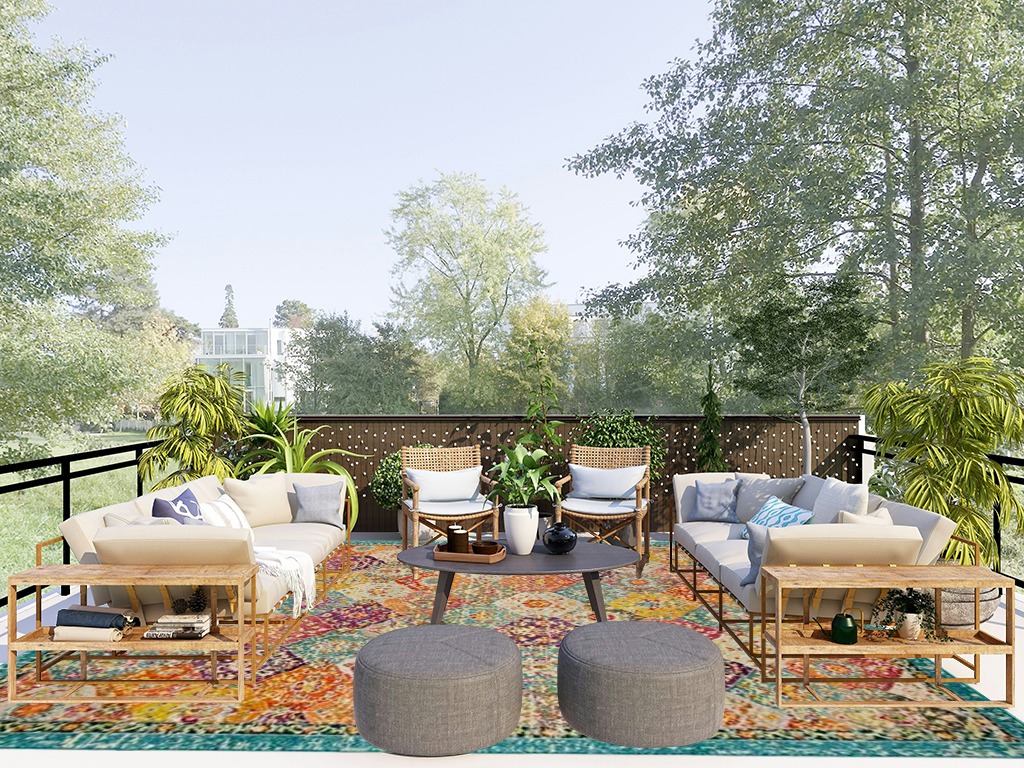Large rug ideas in Scandinavian Modern Patio