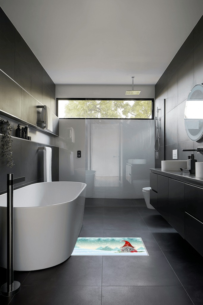 Bathroom rug ideas teal 2x3 in Black Modern Bathroom