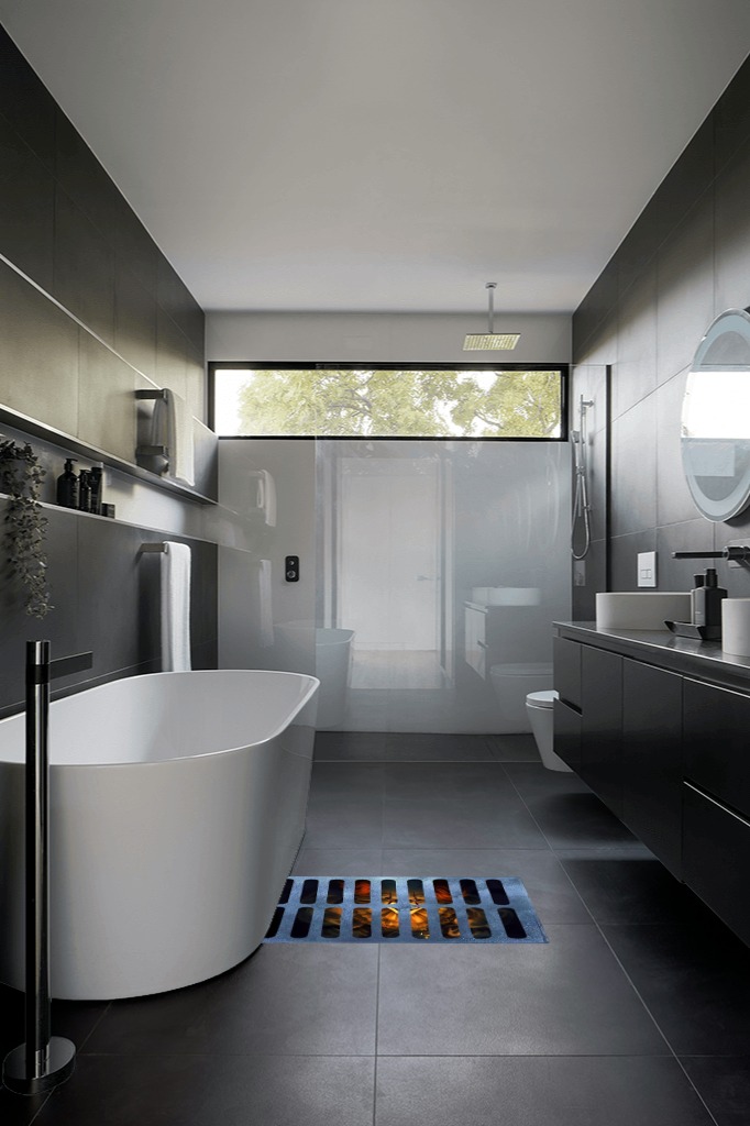 Bathroom rug ideas black 2x3 in Black Modern Bathroom
