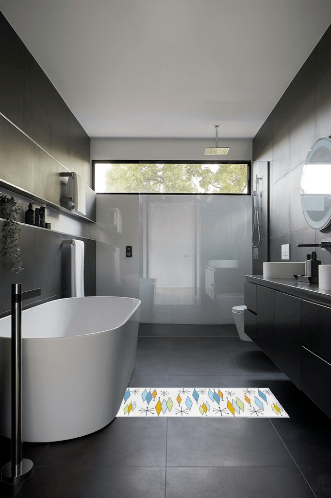 Bathroom rug ideas multicolor 2x3 in Black Modern Bathroom