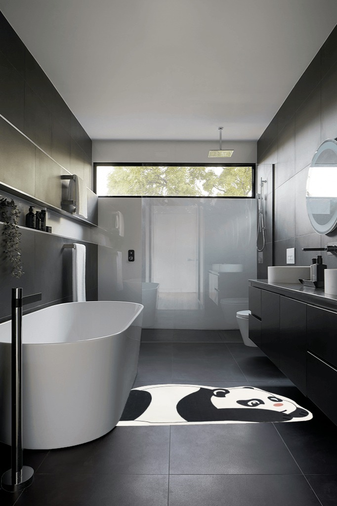 Bathroom rug ideas ivory 3x5 in Black Modern Bathroom