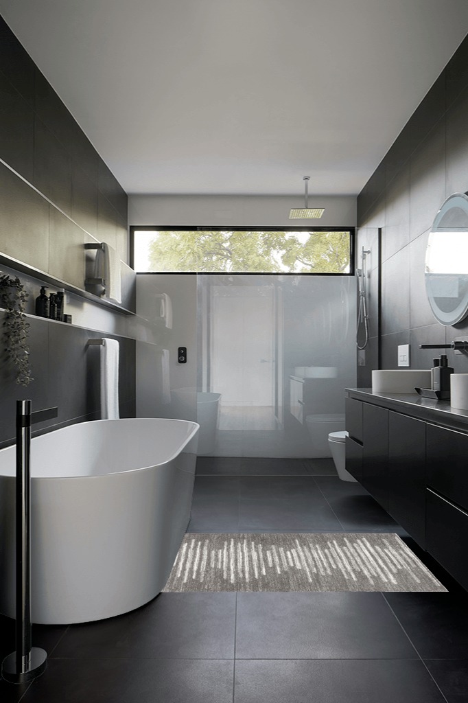 Bathroom rug ideas grey 3x5 in Black Modern Bathroom
