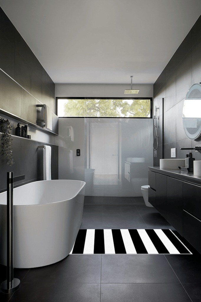 Bathroom rug ideas black white 3x5 in Black Modern Bathroom