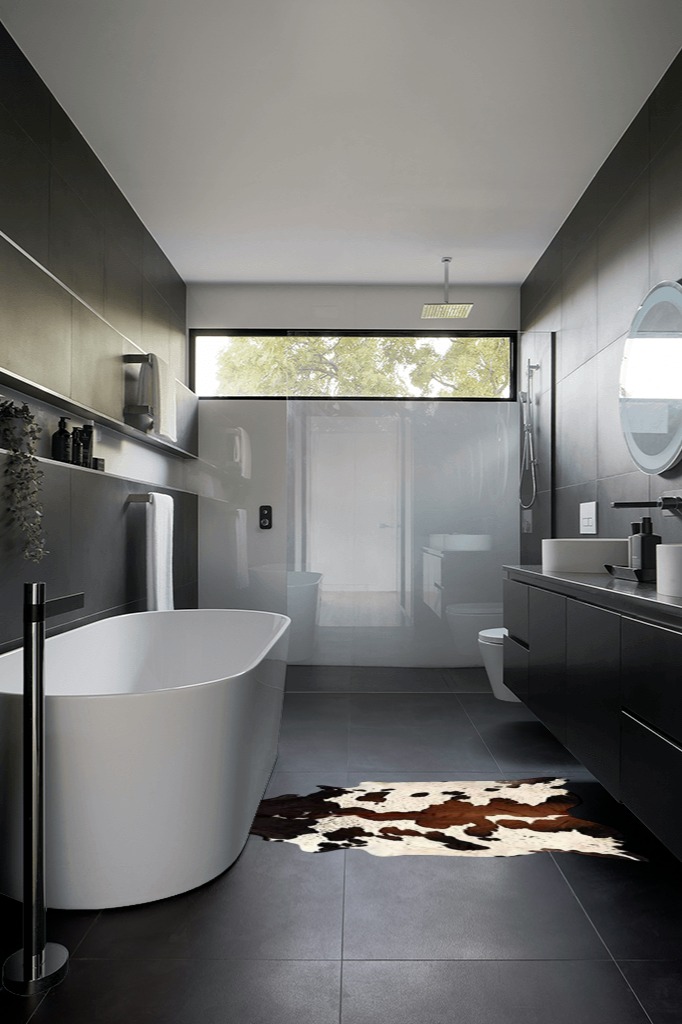 Bathroom rug ideas black white 3x5 in Black Modern Bathroom