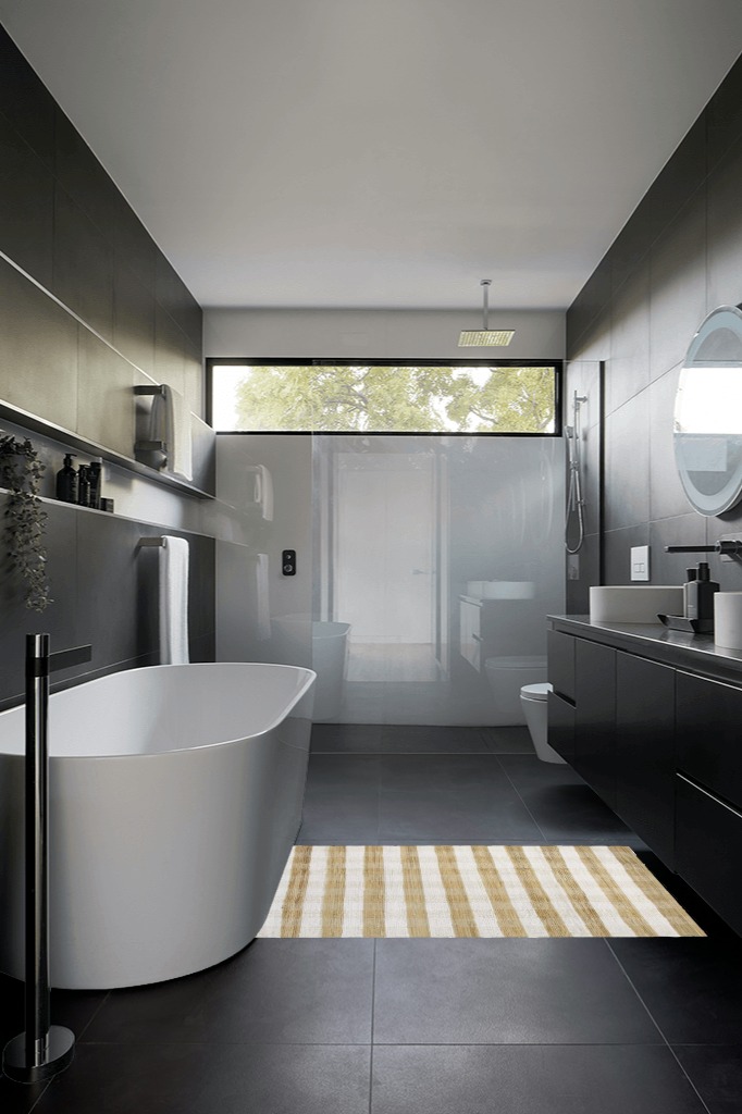 Bathroom rug ideas brown 3x5 in Black Modern Bathroom