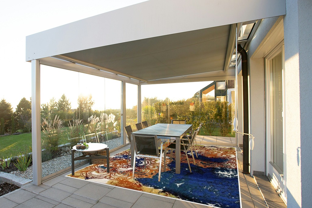 Boho rug ideas in Silver and Grey Outdoor Patio
