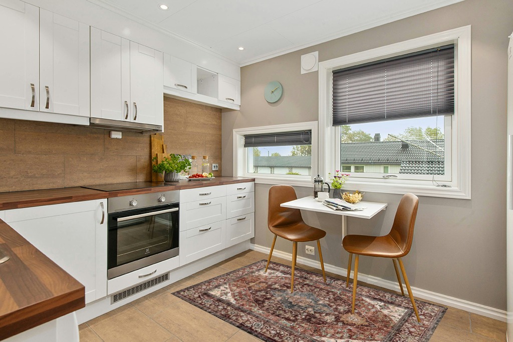 Rug ideas in Wood and White Small Kitchen