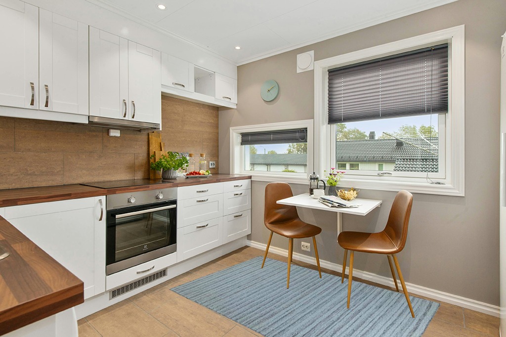 Rug ideas in Wood and White Small Kitchen