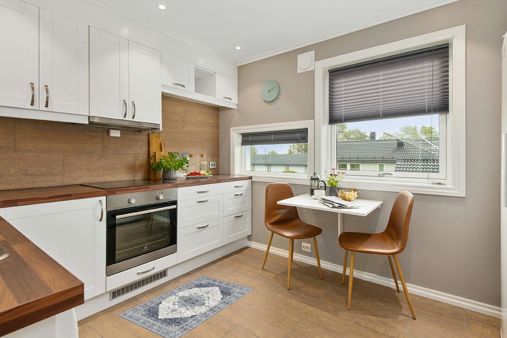 Rug ideas in Wood and White Small Kitchen