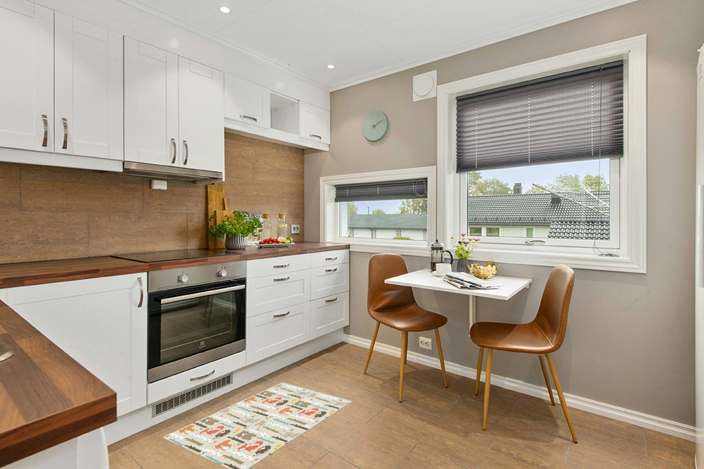 Rug ideas in Wood and White Small Kitchen