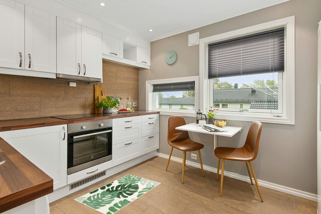 Rug ideas in Wood and White Small Kitchen
