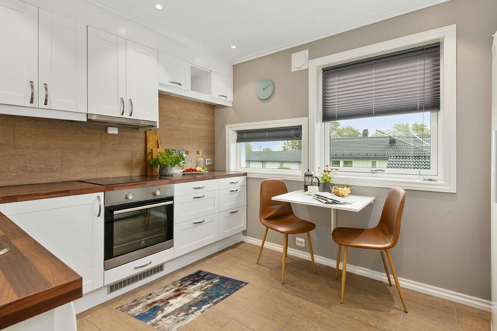 Rug ideas in Wood and White Small Kitchen