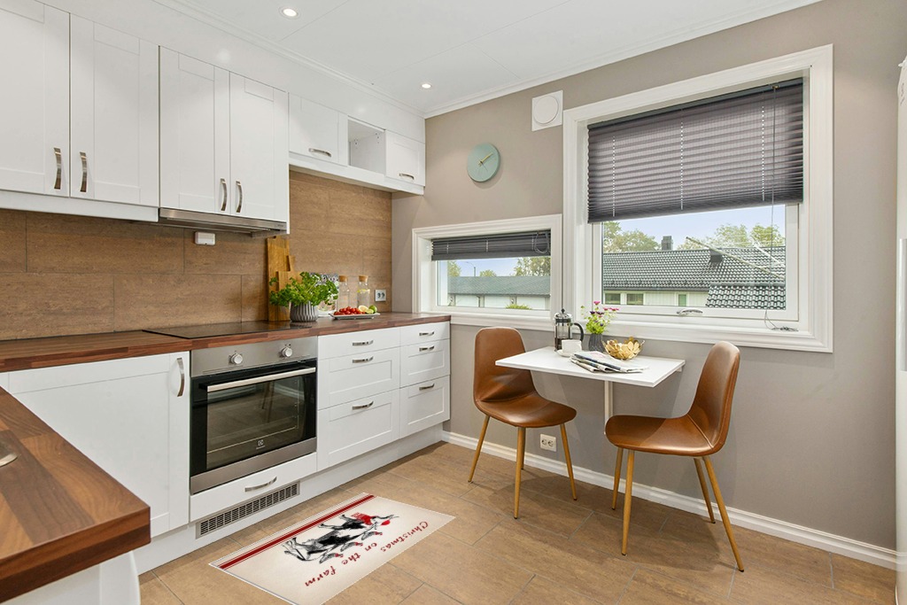 Rug ideas in Wood and White Small Kitchen