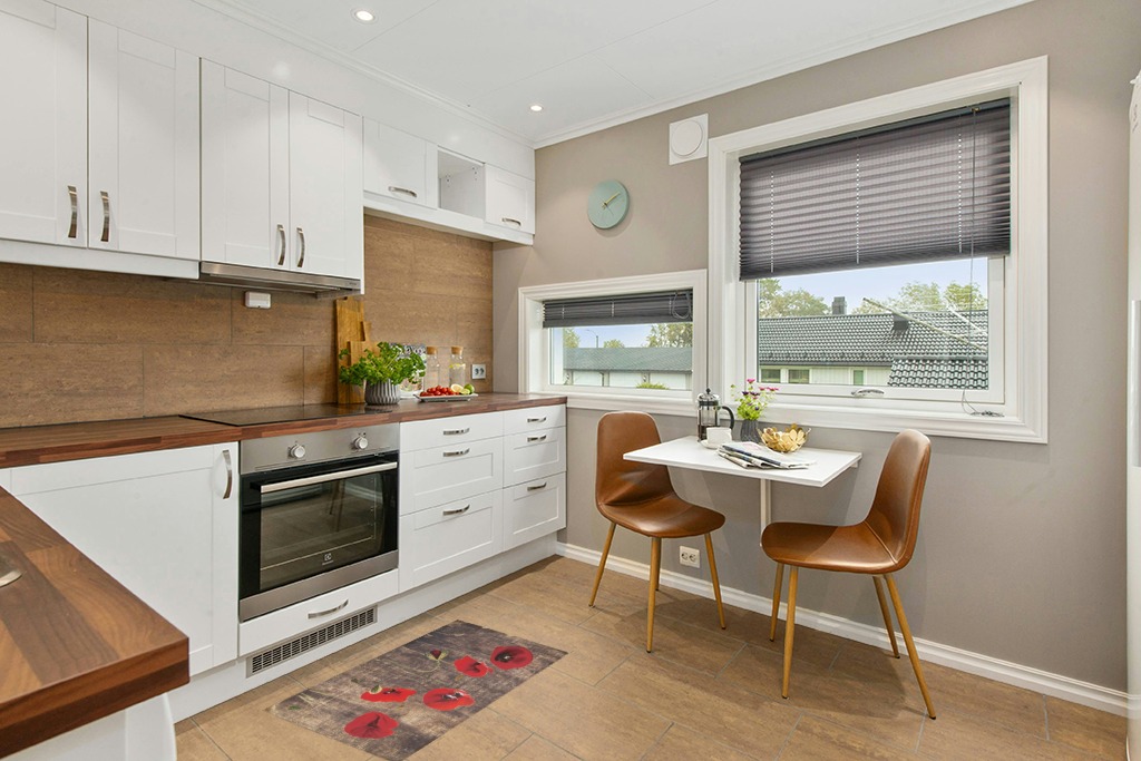 Rug ideas in Wood and White Small Kitchen