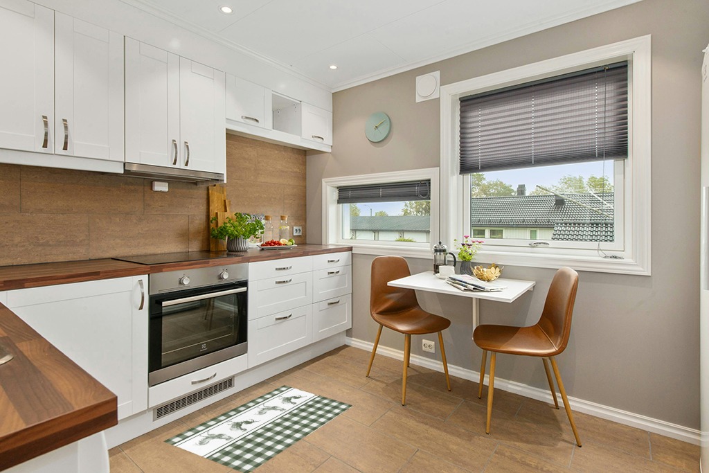 Rug ideas in Wood and White Small Kitchen