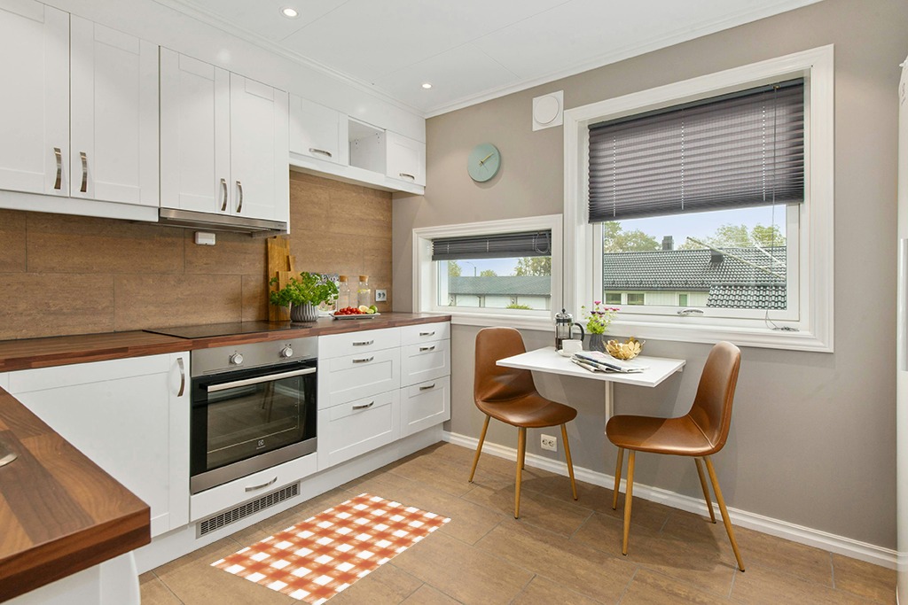 Rug ideas in Wood and White Small Kitchen