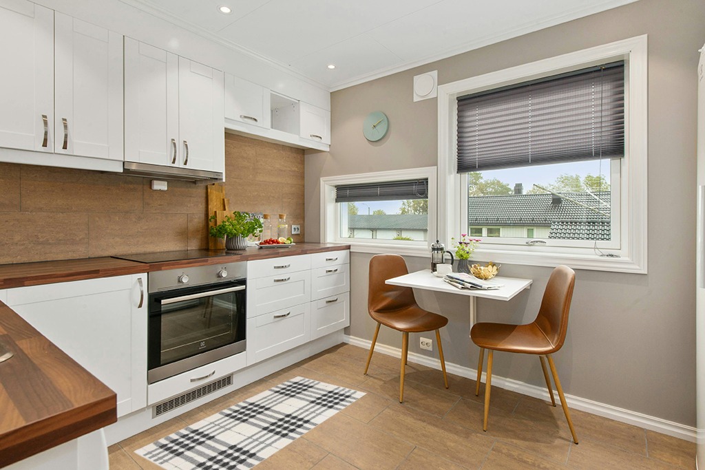 Rug ideas in Wood and White Small Kitchen