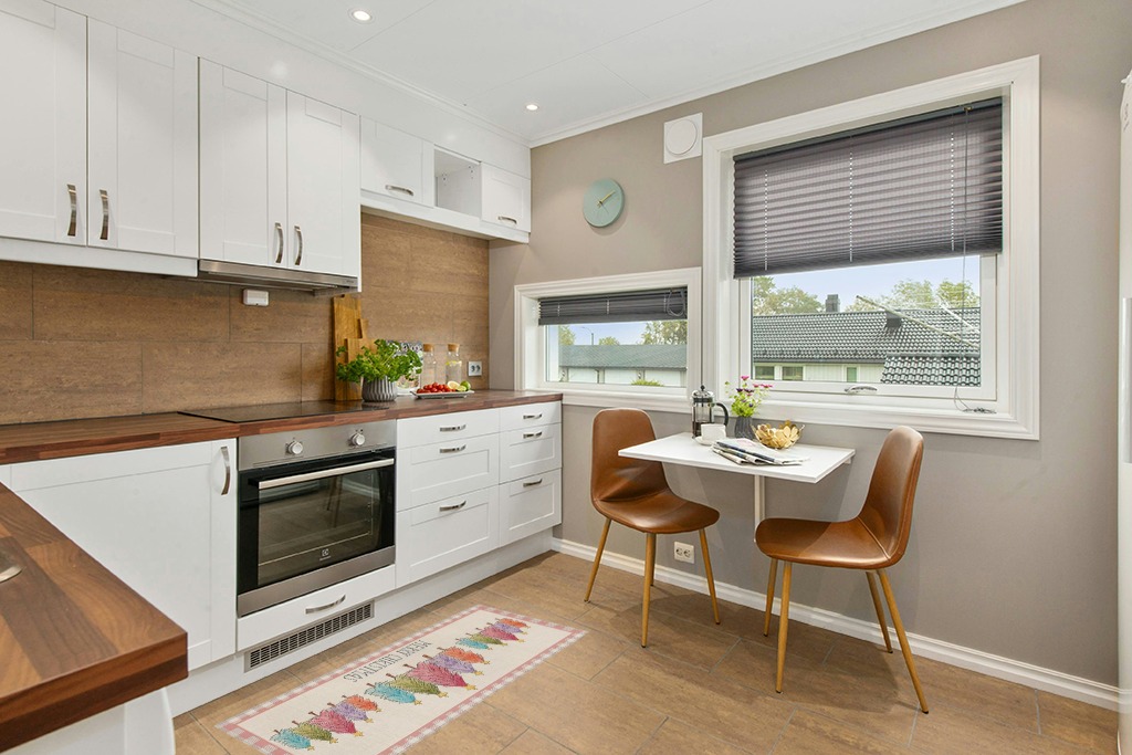 Rug ideas in Wood and White Small Kitchen